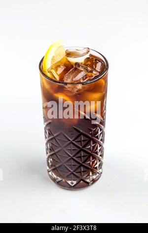 Isolated glass of long island ice tea cocktail Stock Photo