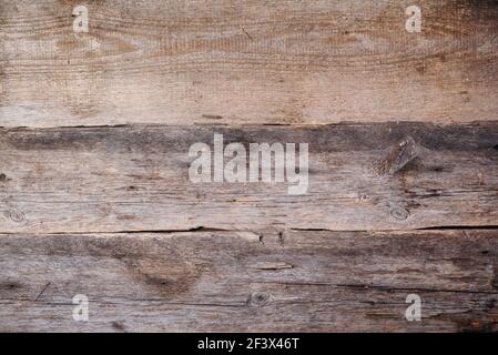 Old abstract wooden background. Vintage rustic texture, wallpaper. Blackboard. Top view, copy space. Banner Stock Photo