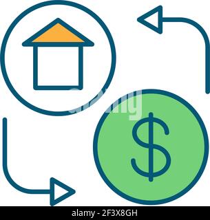 Home buying RGB color icon Stock Vector