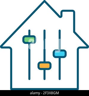 Adjustable-rate mortgage RGB color icon Stock Vector