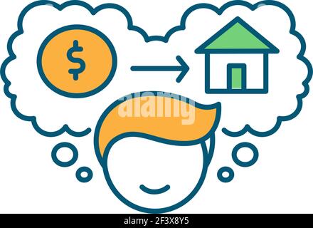 Homebuyer RGB color icon Stock Vector