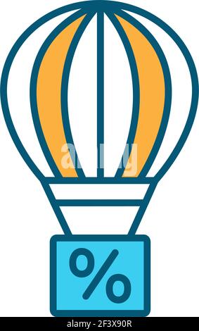 Balloon mortgage RGB color icon Stock Vector