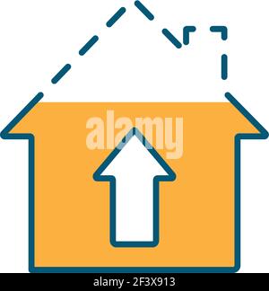 House building process RGB color icon Stock Vector