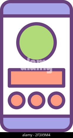 UX and UI design RGB color icon Stock Vector