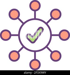 Mind mapping RGB color icon Stock Vector