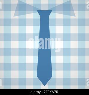 Plaid shirt with tie. Happy Father's Day. Vector illustration, flat design Stock Vector