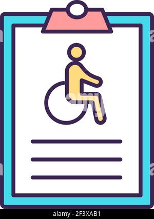 Individual disability insurance RGB color icon Stock Vector
