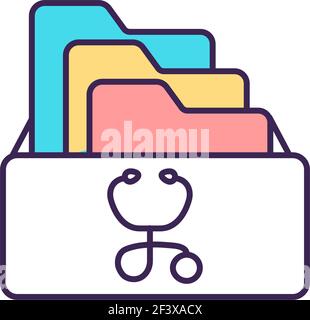 Patient health profiles RGB color icon Stock Vector