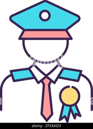 Veteran compensation and pension RGB color icon Stock Vector