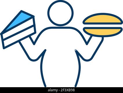 Bulimia nervosa RGB color icon Stock Vector