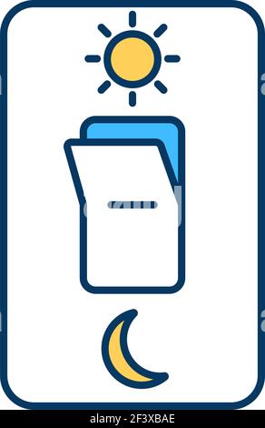 Worsening depression feelings at night RGB color icon Stock Vector