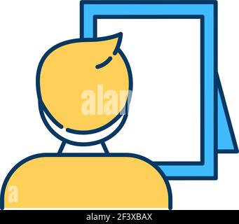 Self-esteem development RGB color icon Stock Vector