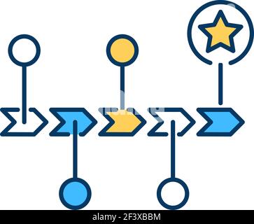 Strategic plan RGB color icon Stock Vector