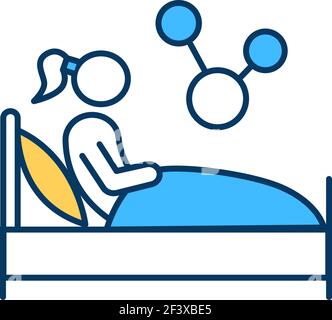 Sleep problems RGB color icon Stock Vector