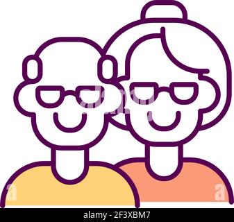 Senior years RGB color icon Stock Vector