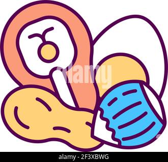 Food allergens RGB color icon Stock Vector