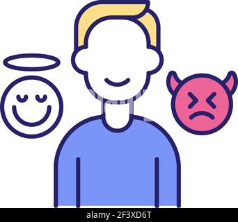 Positive self-talk RGB color icon Stock Vector