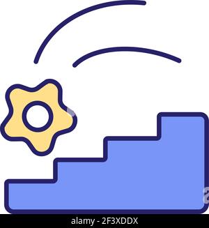 Negative motivation turning in positive motivation RGB color icon Stock Vector