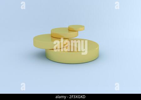 Golden plates discs in balance Stock Photo