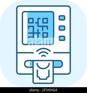 Cardless atm blue RGB color icon Stock Vector