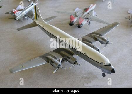 SAO PAULO, BRAZIL, SOUTH AMERICA, MAR, 10, 2021, exhibition of plastic models of aircraft, plastic modeling is a hobby that consists of building minia Stock Photo