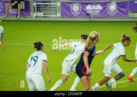 Orlando, Florida, USA, February 24, 2021, USA face Argentina during the SheBelieves Cup at Exploria Stadium  (Photo Credit:  Marty Jean-Louis) Stock Photo