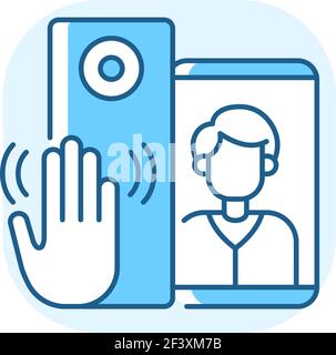Video intercoms blue RGB color icon Stock Vector