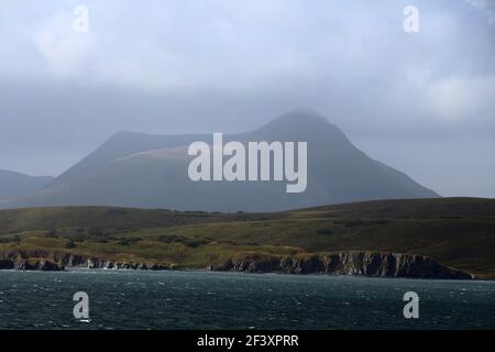 Coast of Unga Island, Aleutian Islands, Alaska, United States Stock Photo