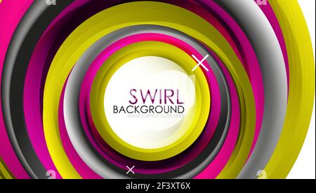 Spiral swirl flowing lines 3d vector abstract background. Spiral swirl flowing lines 3d vector abstract background. Vector illustration Stock Vector