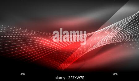 Smooth light effect, straight lines on glowing shiny neon dark background. Energy technology idea. Smooth light effect, straight lines on glowing shiny neon dark background. Energy technology idea. Vector illustration Stock Vector