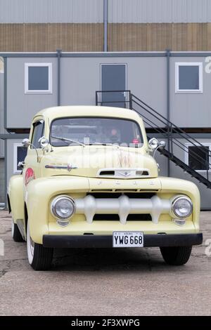 1952 Ford F1 pickup on display at Lenwade Industrial Estate, Norfolk, UK. Stock Photo