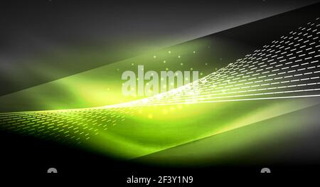 Smooth light effect, straight lines on glowing shiny neon dark background. Energy technology idea. Smooth light effect, straight lines on glowing shiny neon dark background. Energy technology idea. Vector illustration Stock Vector