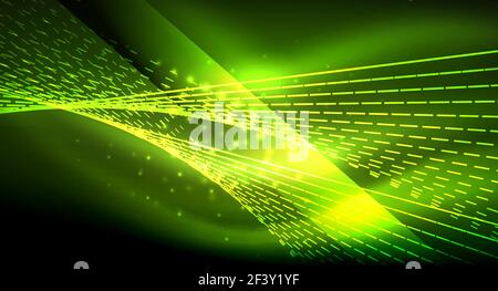 Smooth light effect, straight lines on glowing shiny neon dark background. Energy technology idea. Smooth light effect, straight lines on glowing shiny neon dark background. Energy technology idea. Vector illustration Stock Vector