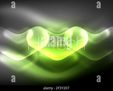 Blurred arrows in dark space. Neon pointers, glass glossy design, abstract shiny techno background, web banner. Blurred arrows in dark space. Neon pointers, glass glossy design, abstract shiny techno background, web banner, vector illustration Stock Vector
