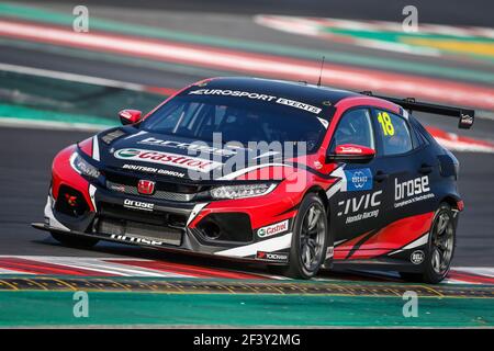 63 LESSENNES Benjamin (BEL), Boutsen Ginion Racing, Honda Civic TCR, action during the 2018 FIA WTCR World Touring Car Tests at Barcelone, Spain, March 28 to 29 - Photo Francois Flamand / DPPI. Stock Photo