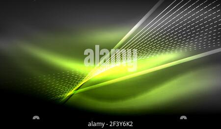 Smooth light effect, straight lines on glowing shiny neon dark background. Energy technology idea. Smooth light effect, straight lines on glowing shiny neon dark background. Energy technology idea. Vector illustration Stock Vector