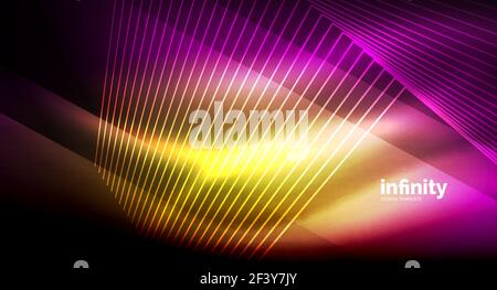Shiny straight lines on dark background, techno digital modern template. Shiny straight lines on dark background, techno digital modern template. Vector background Stock Vector