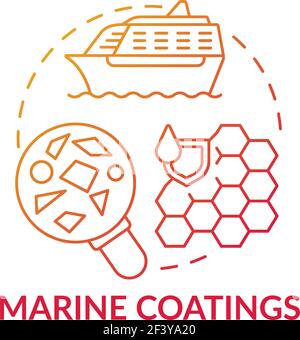 Marine coatings concept icon. Stock Vector