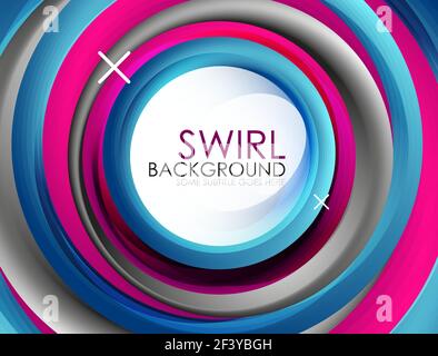 Spiral swirl flowing lines 3d vector abstract background. Spiral swirl flowing lines 3d vector abstract background. Vector illustration Stock Vector