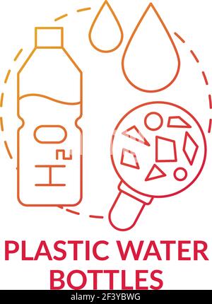 Plastic water bottles concept icon Stock Vector