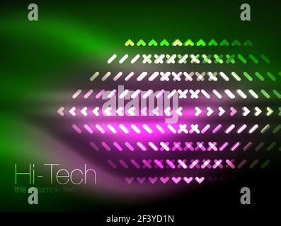 Futuristic neon lights on dark background, digital abstract techno backgrounds. Futuristic neon lights on dark background, digital abstract techno backgrounds. Glowing shiny lines template with sparkle effects Stock Vector