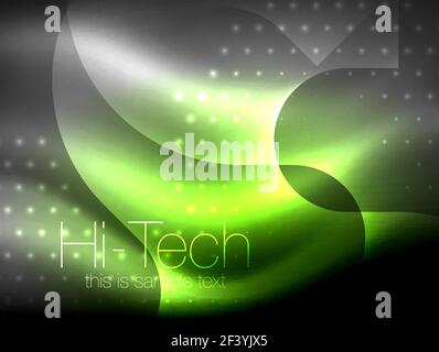 Glittering neon glowin wave, techno modern art abstract background, magical shiny template. Glittering neon glowin wave, techno modern art abstract background, magical shiny template. Vector illustration Stock Vector