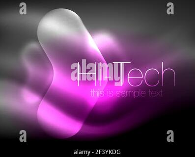 Blurred arrows in dark space. Neon pointers, glass glossy design, abstract shiny techno background, web banner. Blurred arrows in dark space. Neon pointers, glass glossy design, abstract shiny techno background, web banner, vector illustration Stock Vector