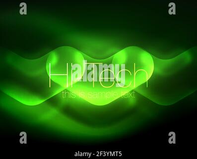 Blurred arrows in dark space. Neon pointers, glass glossy design, abstract shiny techno background, web banner. Blurred arrows in dark space. Neon pointers, glass glossy design, abstract shiny techno background, web banner, vector illustration Stock Vector