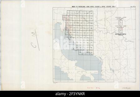 YUGOSLAVIA INDEX SHEETS MAP 1945 Stock Photo