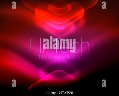Blurred arrows in dark space. Neon pointers, glass glossy design, abstract shiny techno background, web banner. Blurred arrows in dark space. Neon pointers, glass glossy design, abstract shiny techno background, web banner, vector illustration Stock Vector