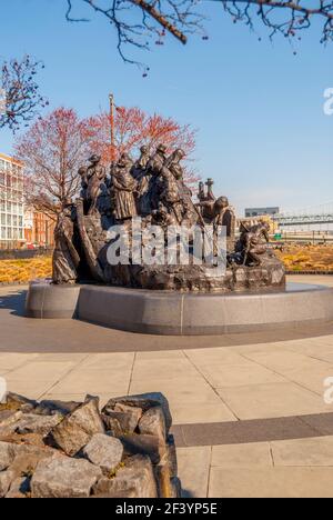 The Irish Memorial in I-95 Park commemorating The Irish immigrants, Philadelphia Pennsylvania Stock Photo