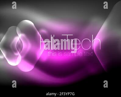 Blurred arrows in dark space. Neon pointers, glass glossy design, abstract shiny techno background, web banner. Blurred arrows in dark space. Neon pointers, glass glossy design, abstract shiny techno background, web banner, vector illustration Stock Vector