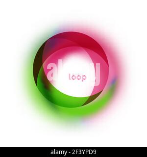 Loop circle business icon, created with glass transparent color shapes. Loop circle business icon, created with glass transparent color shapes. Vector abstract round design Stock Vector