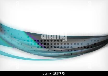 Glossy wave vector background. Glossy wave vector background, vector wavy line with light effects and texture, digital hitech futuristic template. Vector illustration Stock Vector